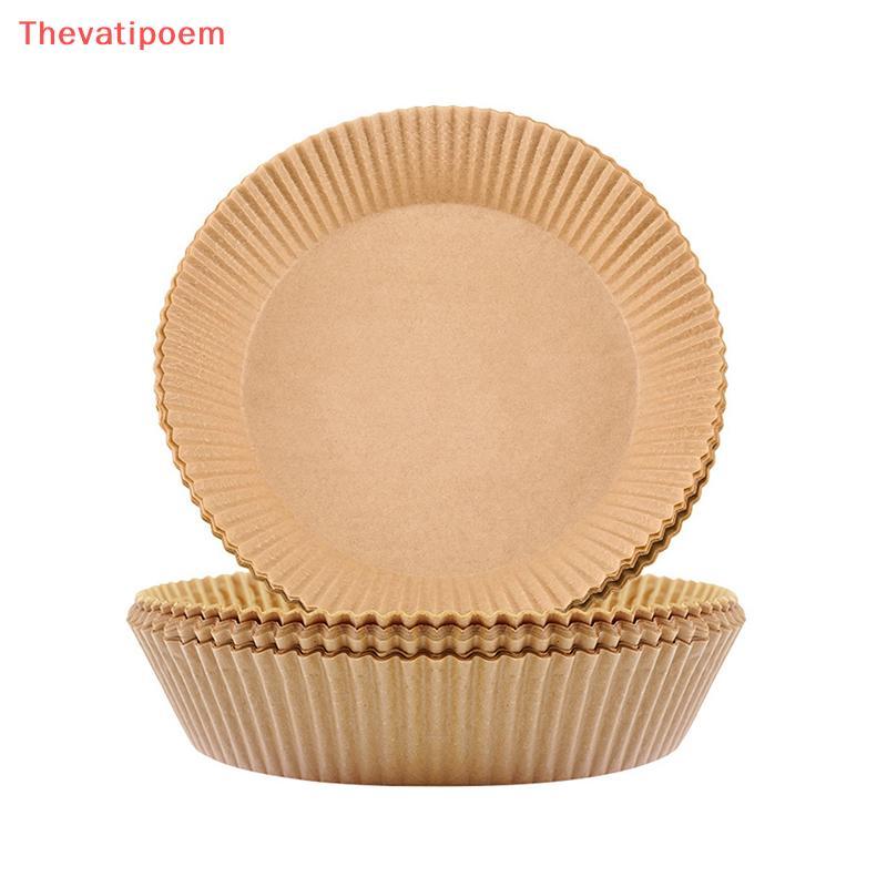 [Thevatipoem] 50 ชิ้น Air Fryer Dispoment กระดาษซับน้ํามันถาด Non-Sti Baking Mat Air Fryer อุปกรณ์เส
