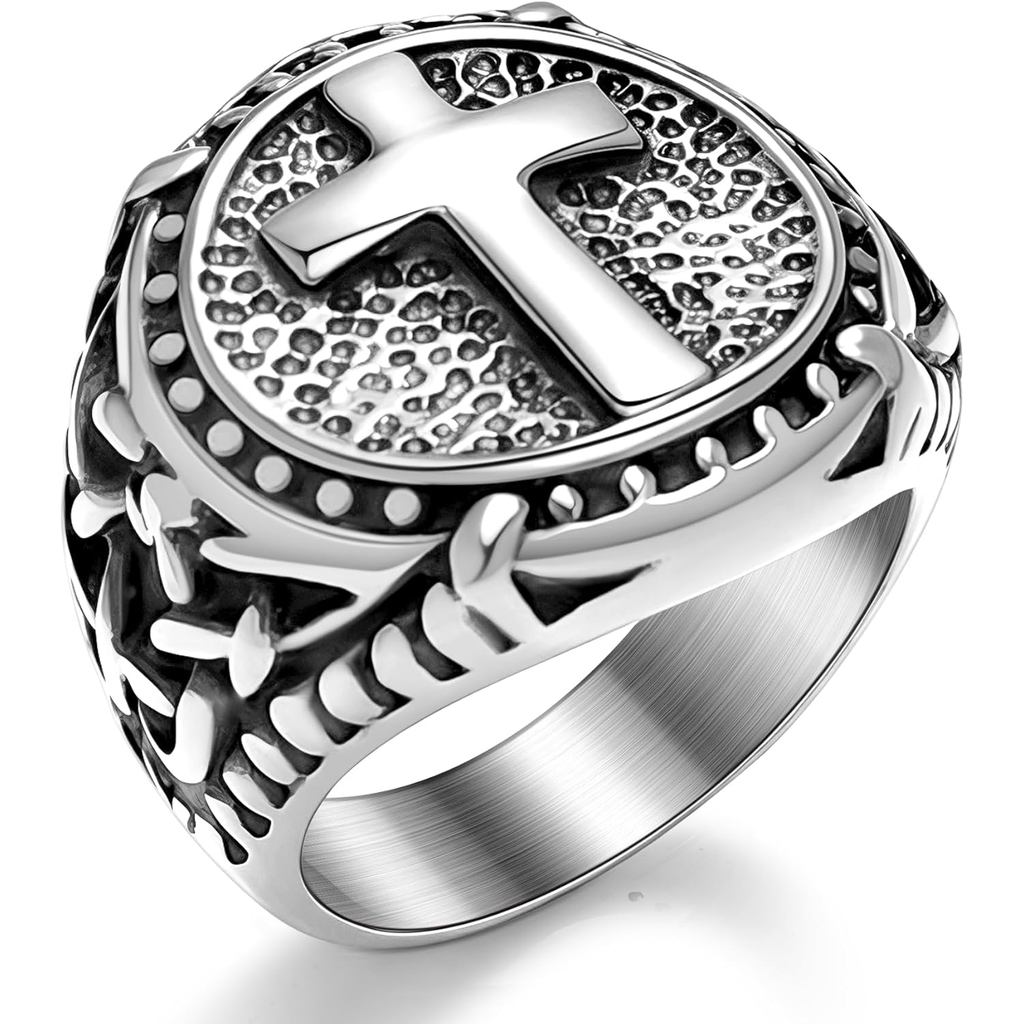 แหวนเซลติกสำหรับผู้ชาย สแตนเลสและสีดำ ลายปมคลาสสิก มีทั้งแบบเคลือบทอง18K ขนาด7-13 พร้อมกล่องของขวัญ