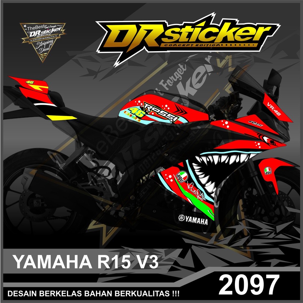 2097 Yamaha R15 Design Striping Sticker
