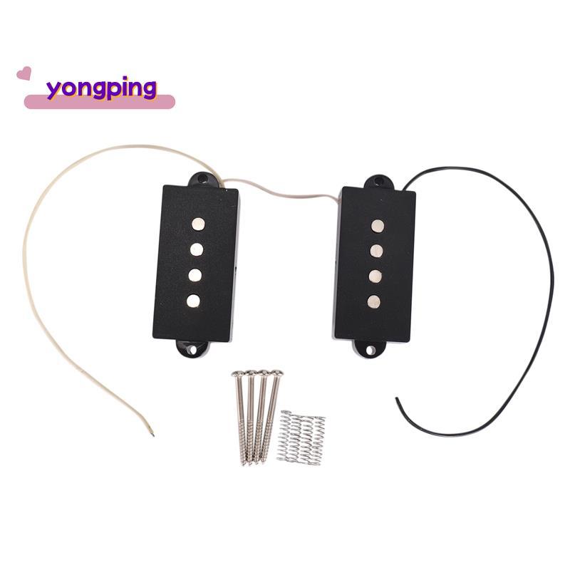 Pb Pickup Humbucker Pickup สําหรับส่วนกีตาร์ทดแทน 4 สาย สีดํา