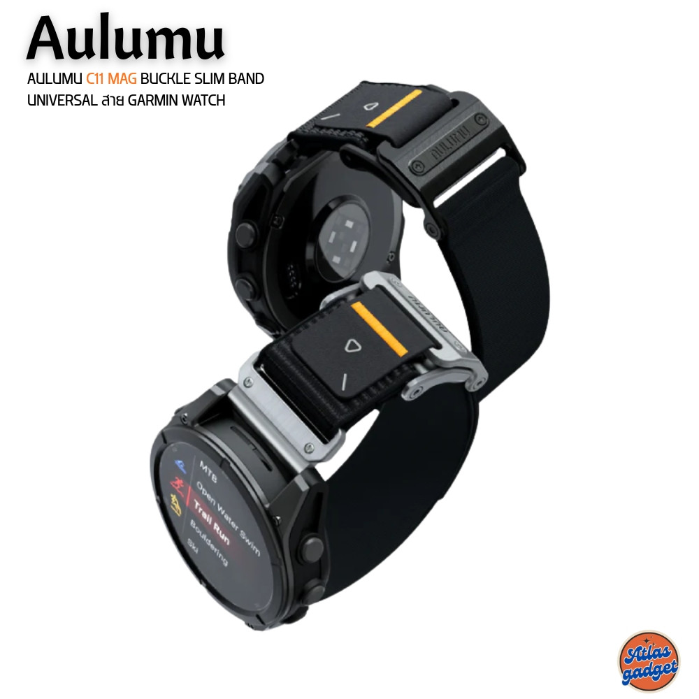 Aulumu C11 Mag Buckle Slim Band Universal สายนาฬิกาสำหรับ Garmin Watch ขนาด 22 - 26 mm