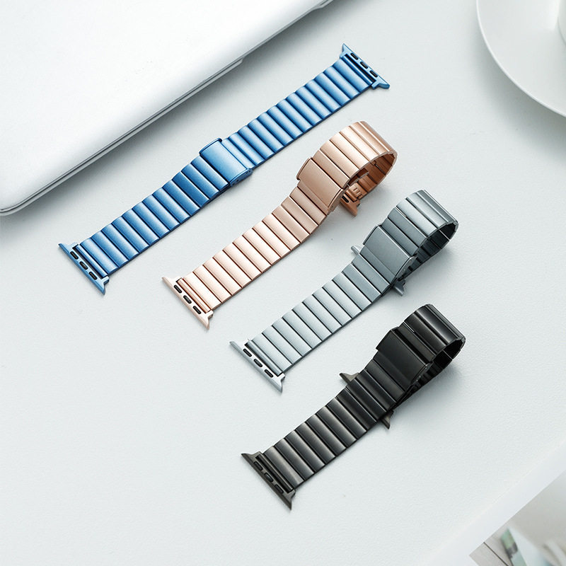 เหมาะสําหรับ Apple Apple Watch Huawei Samsung Non-watch Strap Metal Stainless Steel Bamboo Strap