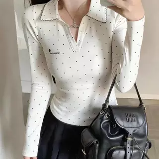 Bimi เสื้อสตรีสไตล์วินเทจอเมริกัน เนื้อผ้าบางเบา ตัดเย็บพอดีตัว ช่วยเสริมสรีระ เหมาะสำหรับสไตล์หวานร้อน