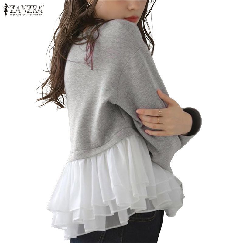 ZANZEA เสื้อคอกลมแขนยาว สไตล์เกาหลีอ่อนโยนและหวาน — صورة 6