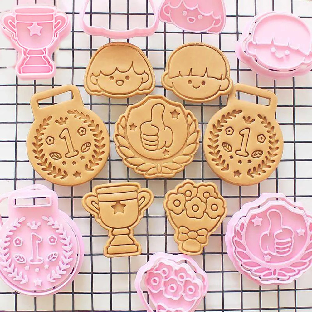 เหรียญ Trophies เครื่องตัดคุกกี้การ์ตูนเค้กบิสกิตแม่พิมพ์คุกกี้แสตมป์ครัวเบเกอรี่ Pastry Bakeware อุปกรณ์ขนมหวาน