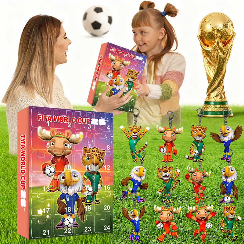 World Cup Mystery Box Dongdongle Lucky Draw ของเล่นเด็กอินเทรนด์เล่นอะคริลิคพวงกุญแจจี้นักเรียนของขว