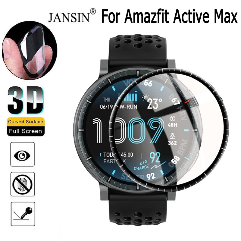 ฟิล์มกันรอย สําหรับ Amazfit Active Max 3D ไฮโดรเจล ฟิล์มกันรอย ฟิล์ม