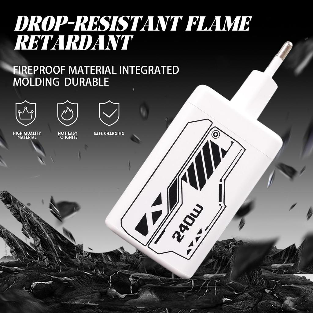 [AM3C]เครื่องชาร์จท่องเที่ยวทั่วโลก 240W พร้อมปลั๊ก US/EU/UK, 6-Port Multi Device Fast Charger สําหรับแท็บเล็ตโทรศัพท์แล็ปท็อป - เหมาะสําหรับ Home Office Business Trip - รูปที่ 5