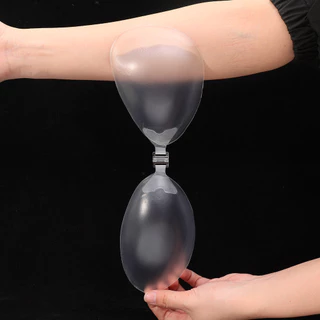 ผู้หญิงฤดูร้อนซิลิโคนโปร่งใส Bras แผ่นเต้านม - ที่มองไม่เห็น Self-Adhesive Lift Up สติกเกอร์หน้าอก อุปกรณ์เสริมชุดชั้นใน