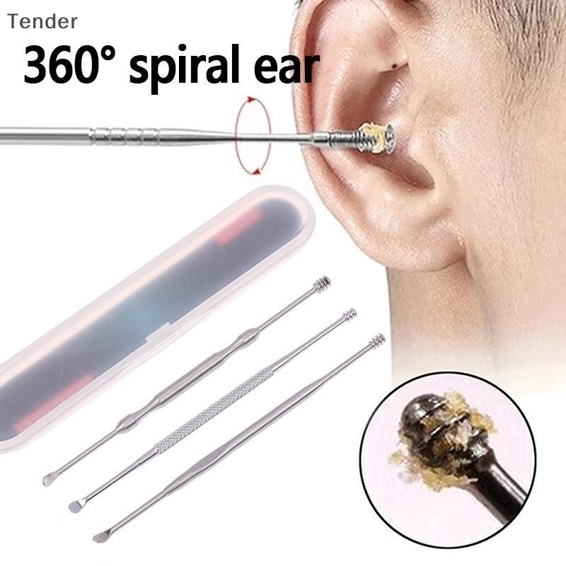 [ที่ต้องการ] 1/3ชิ้นคู่หูขี้ผึ้งกําจัดทําความสะอาดขี้หู น้ํายาล้าง 360° ทําความสะอาดเครื่องมือดูแลหู