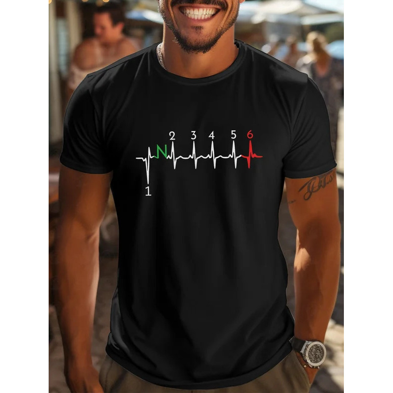 เสื้อยืด Nady Golf & Motorcycle - ECG Stripe เสื้อยืดคอกลมลําลองผู้ชาย