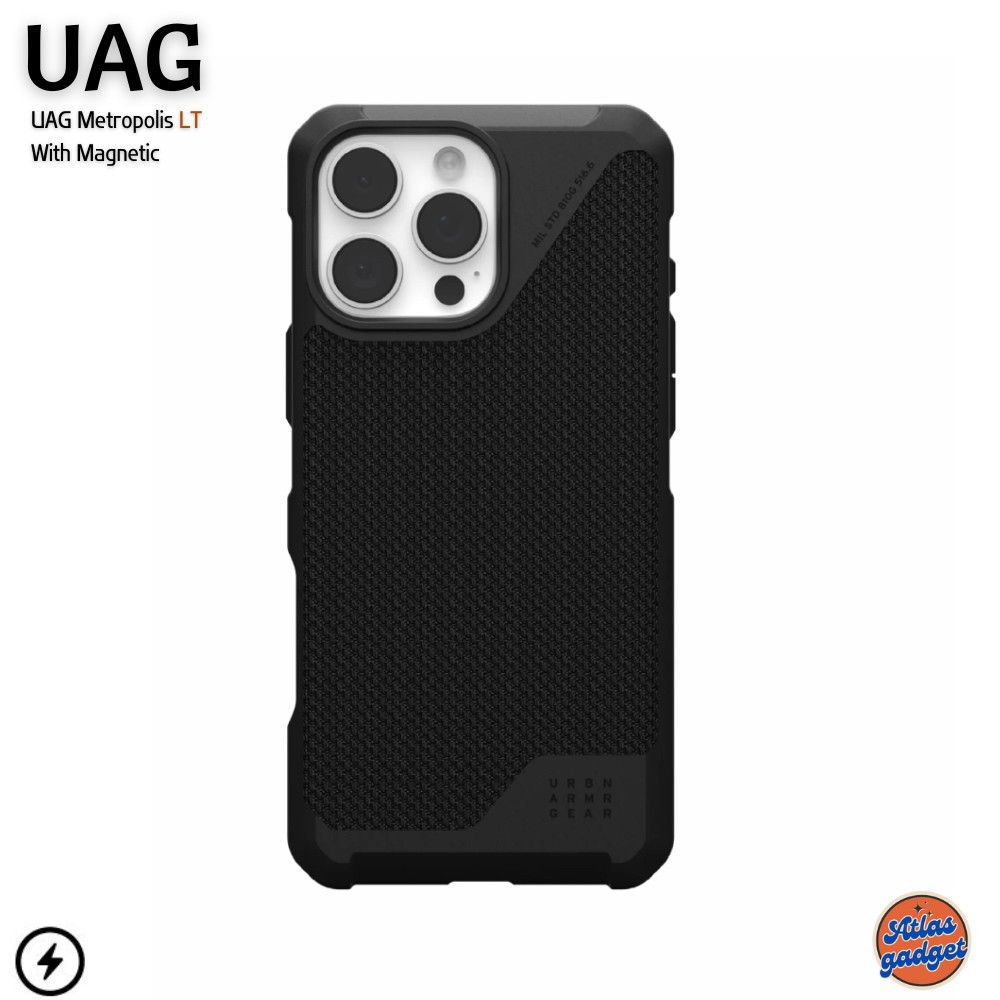 UAG Metropolis LT Magnetic เคสมือถือ iPhone 16/ 16 Plus/ 16 Pro/ 16 ProMax - Kevlar® Black