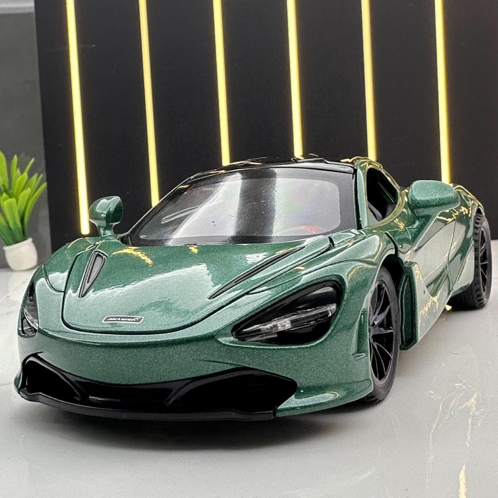 DL 1:32 McLaren 720S รถสปอร์ตรุ่นDiecastพร้อมแสงเสียงดึงกลับฟังก์ชั่นของเล่นสําหรับเด็กผู้ชายคอลเลกช