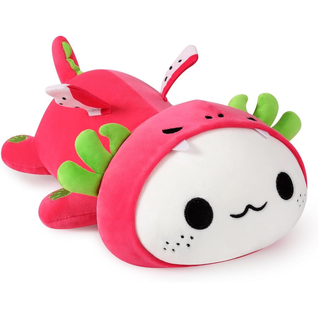 Onsoyours น่ารัก Axolotl ตุ๊กตาผลไม้มังกร,ตุ๊กตาสัตว์นุ่ม Axolotl Pitaya หมอนตุ๊กตา, Kawaii Plushie 