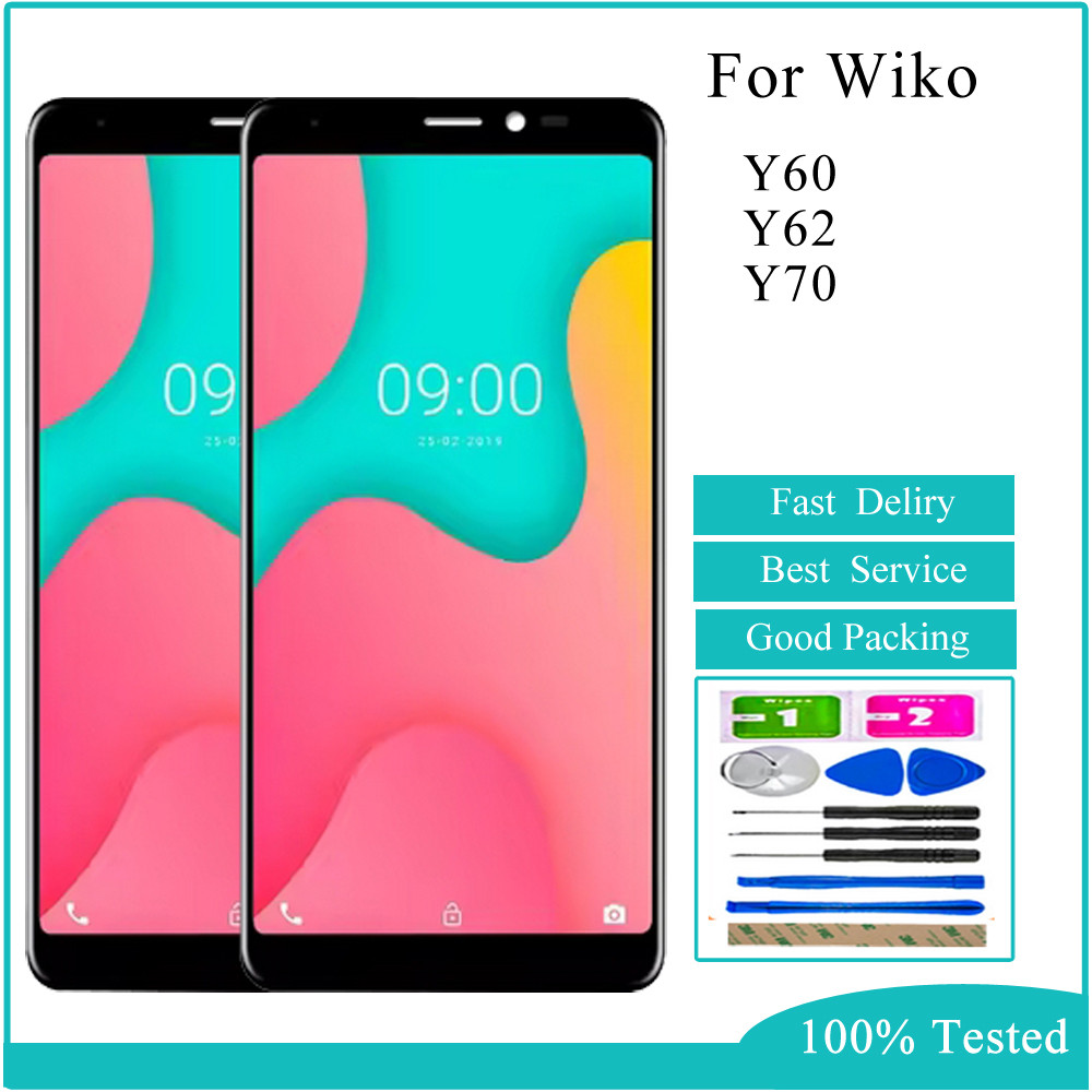 LCD สําหรับ Wiko Y60 Y62 Y70 จอแสดงผล LCD Touch Screen Digitizer Assembly Replacement