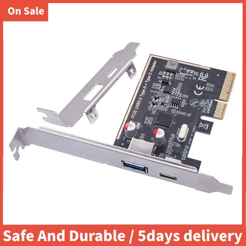 PCIE USB 3.2 GEN2 10G + ประเภท C 10G อะแดปเตอร์ PCI Express X4 การ์ดขยาย Riser ASM1142 ชิปคอนโทรลเลอ