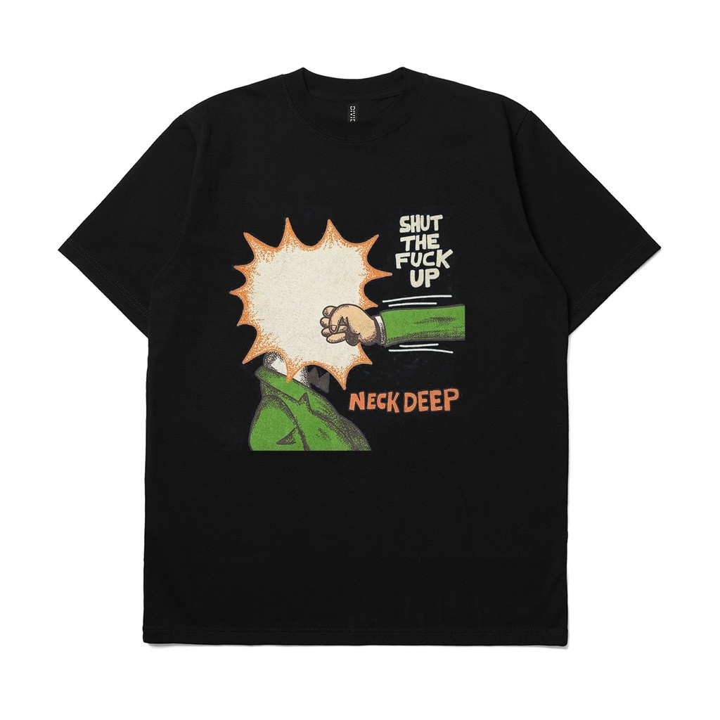 KATUN เสื้อยืดคอลึก STFU ผ้าฝ้าย Unisex S-2XL หนา 24s ผ้าฝ้ายหวีวัสดุ