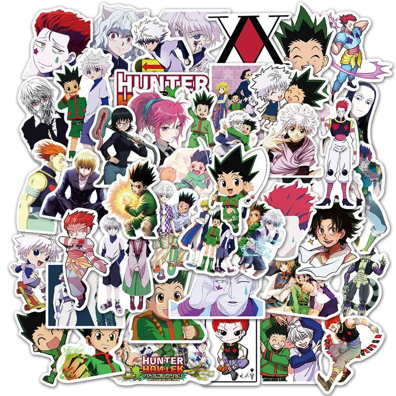 50 Pcs Non-repetitive Japanese Anime Hunter x Hunter Stickers - Waterproof Decals for Luggage, Noteb