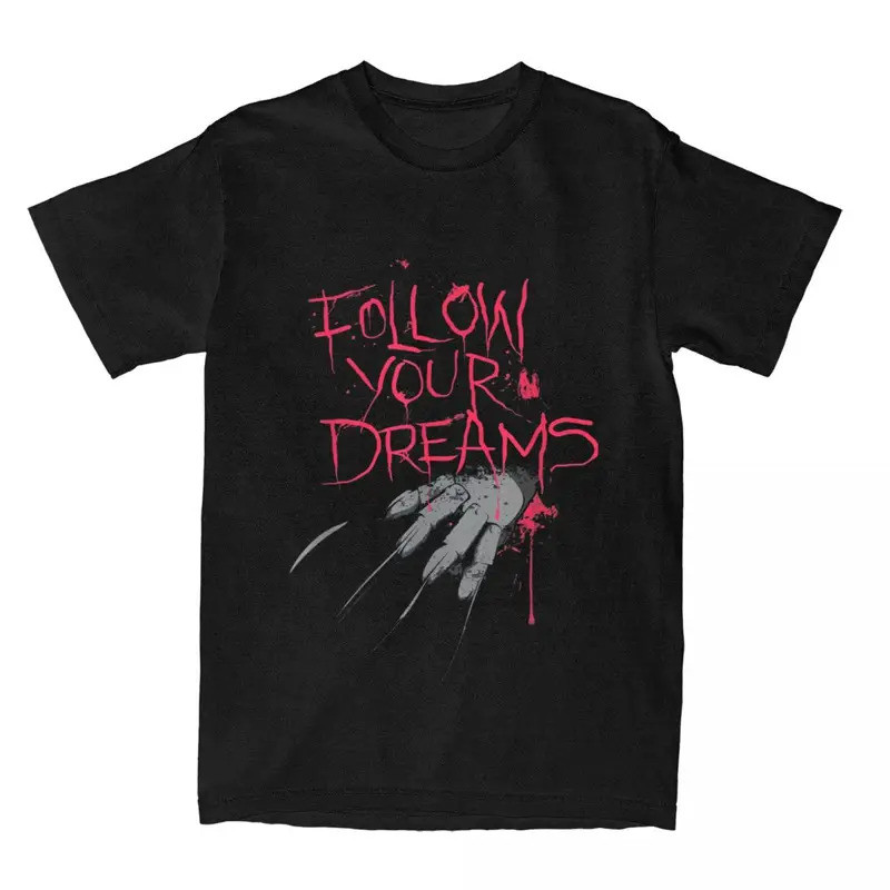 ทีเชิ้ต Elm Street Nightmare F-Freddy K-Kruger แขนสั้น สตรีทแวร์ คอวี โอเวอร์ไซส์