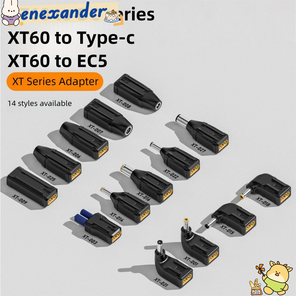 ENEXANDER อะแดปเตอร์ USB C ถึง XT60, 5525 7450 20V/5A XT60 ถึง EC5 Converter, ชายหญิง 100W Universal PD Charger Connector สําหรับเครื่องบินรุ่น Energy Storage Outdoor Power Drone