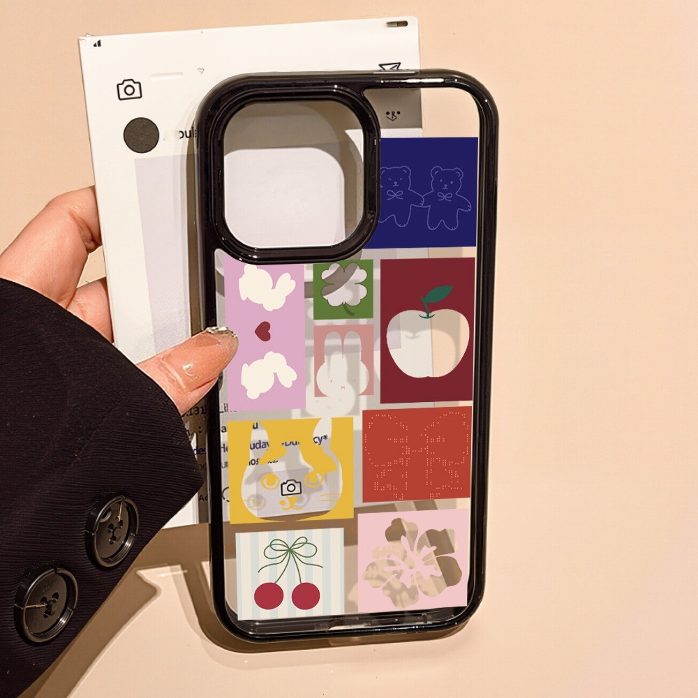 เคสโทรศัพท์ สำหรับ iPhone 13 11 15 16 Pro Max Case iPhone 11 12 17 Pro Max 14 15 Pro Max อะคริลิค 2 in 1 การ์ตูน น่ารัก - รูปที่ 2