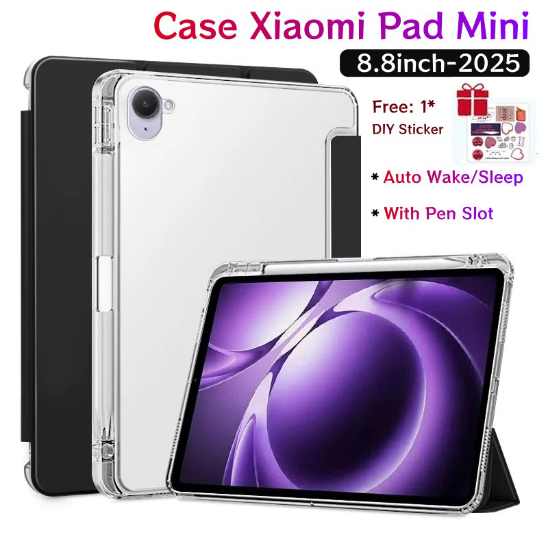 เคส Xiaomi Pad Mini 8.8 นิ้ว 2025 พร้อมช่องเสียบปากกาเคสแม่เหล็กสําหรับ Xiaomi Pad Mini ฝาครอบด้านหล
