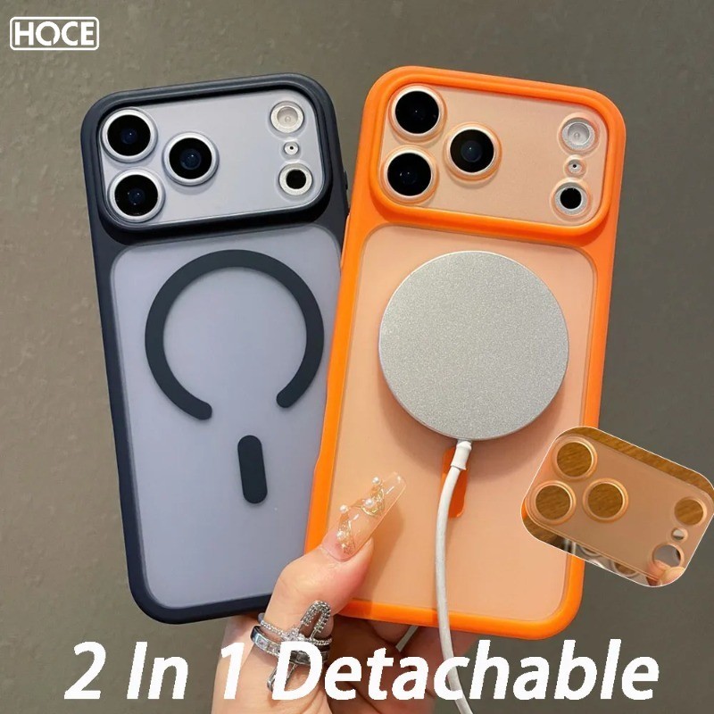 HOCE 2in1 ฟิล์มเลนส์ที่ถอดออกได้แปลงเป็น 17 เคสโทรศัพท์แม่เหล็กสําหรับ IPhone 17 16 15 14 13 Pro Max ฝาครอบ