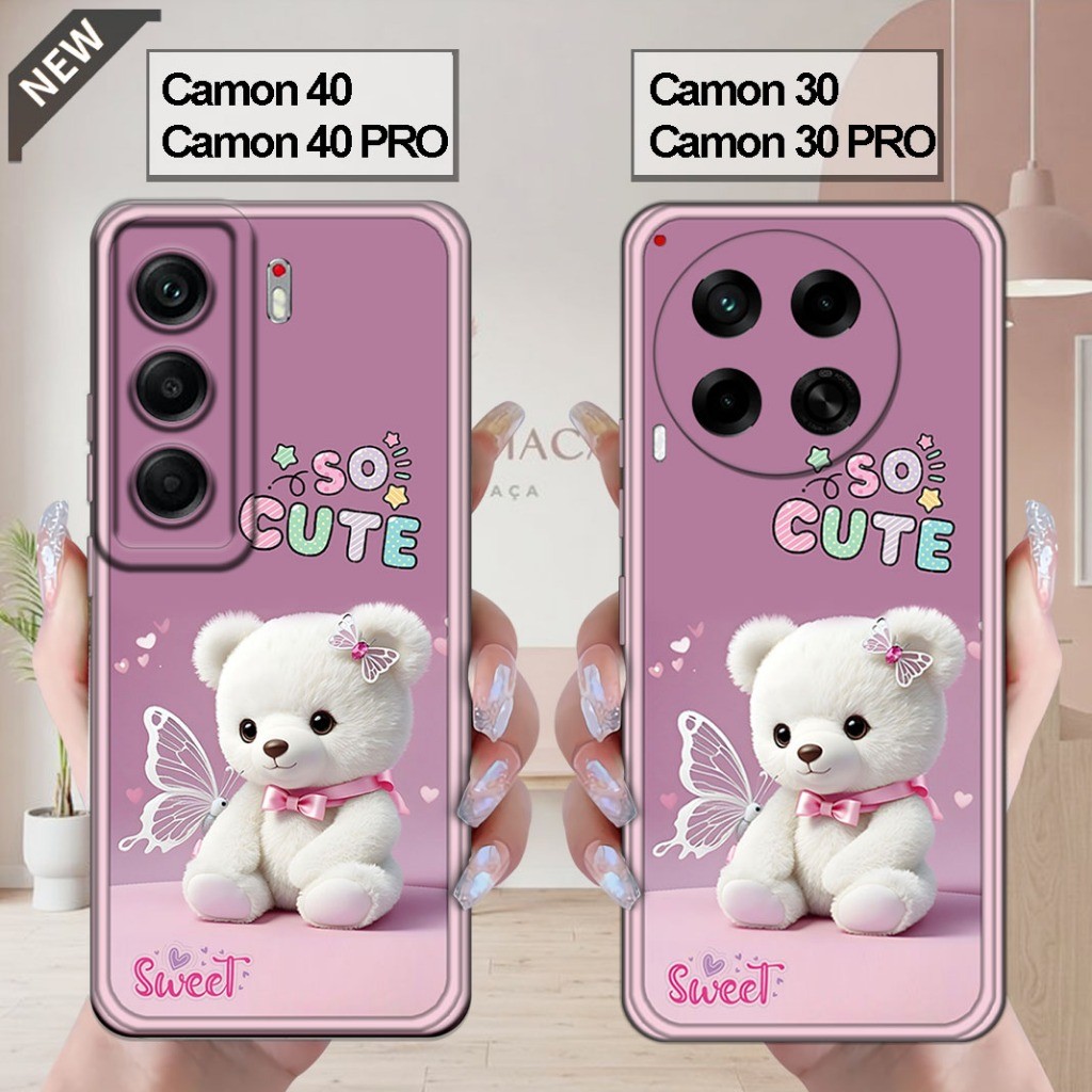 เคส Tecno CAMON 40 | CAMON 40 Pro _เคส CAMON 30 | CAMON 30 PRO - ปลอกสีดําใสยืดหยุ่น