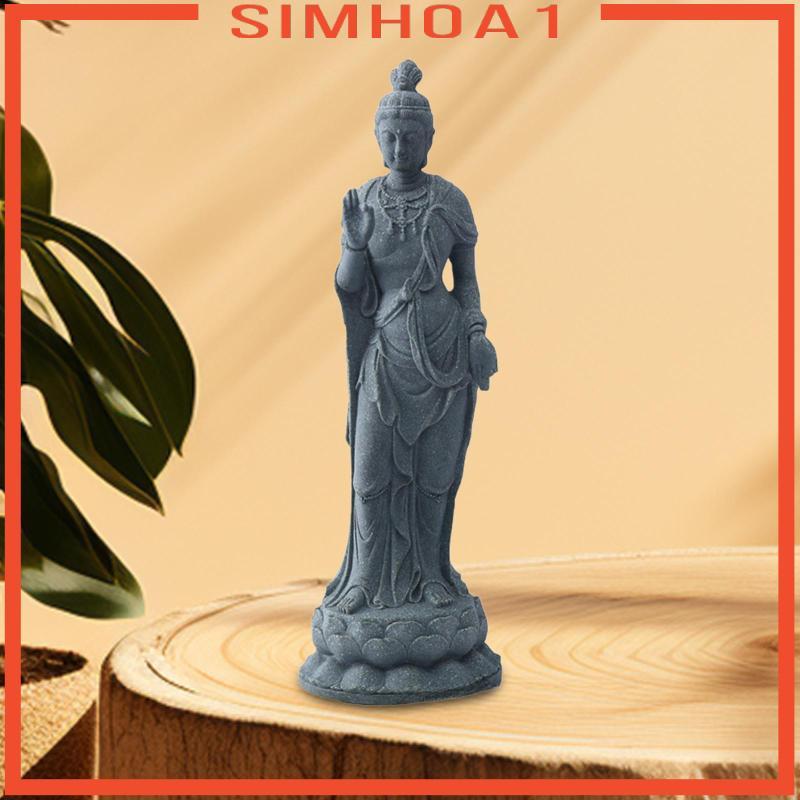 [Simhoa1] Guan Yin รูปปั้น Aquarium ภูมิทัศน์ปลาจีนตกแต่ง Kuanyin ตุ๊กตาสําหรับสนามหญ้าในร่ม Firepla