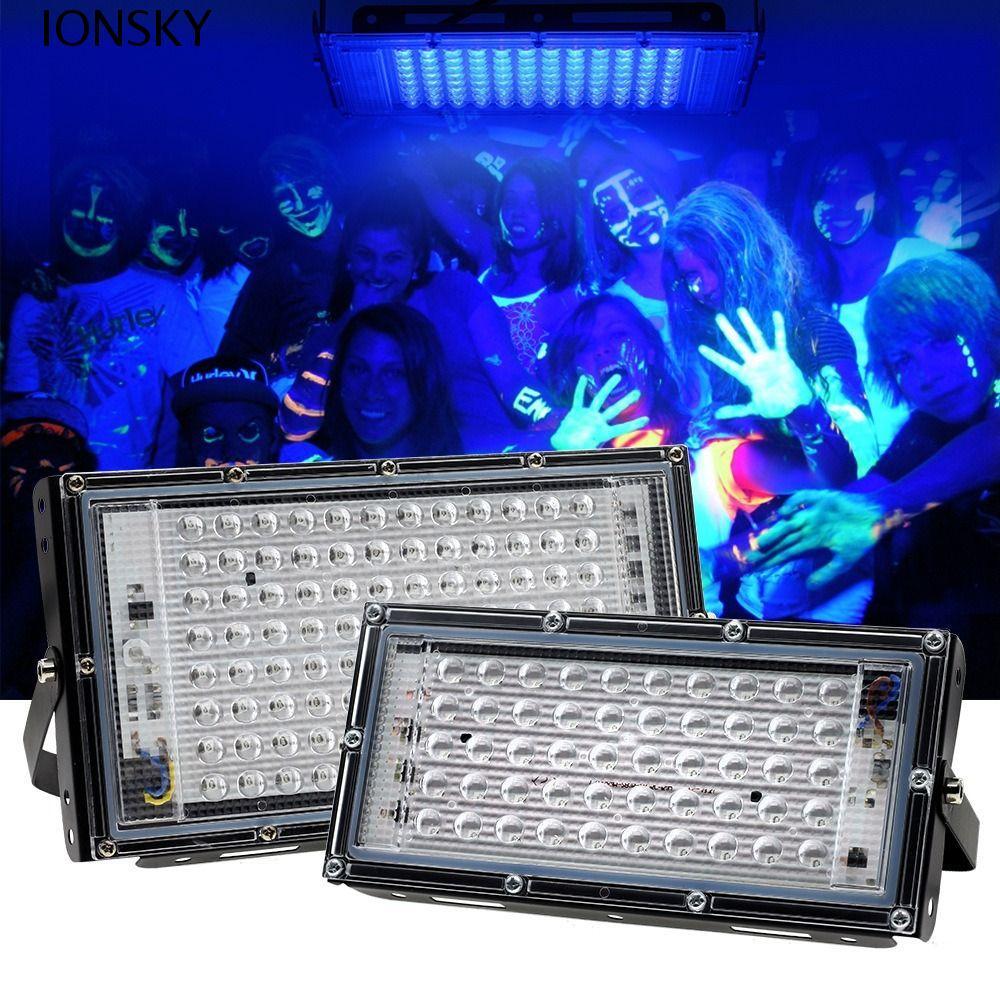 IONSKY UV Lamp, 395nm 50W/100W UV Floodlight, Creative Effect Light 120 Glow UV Stage Lamp Bar