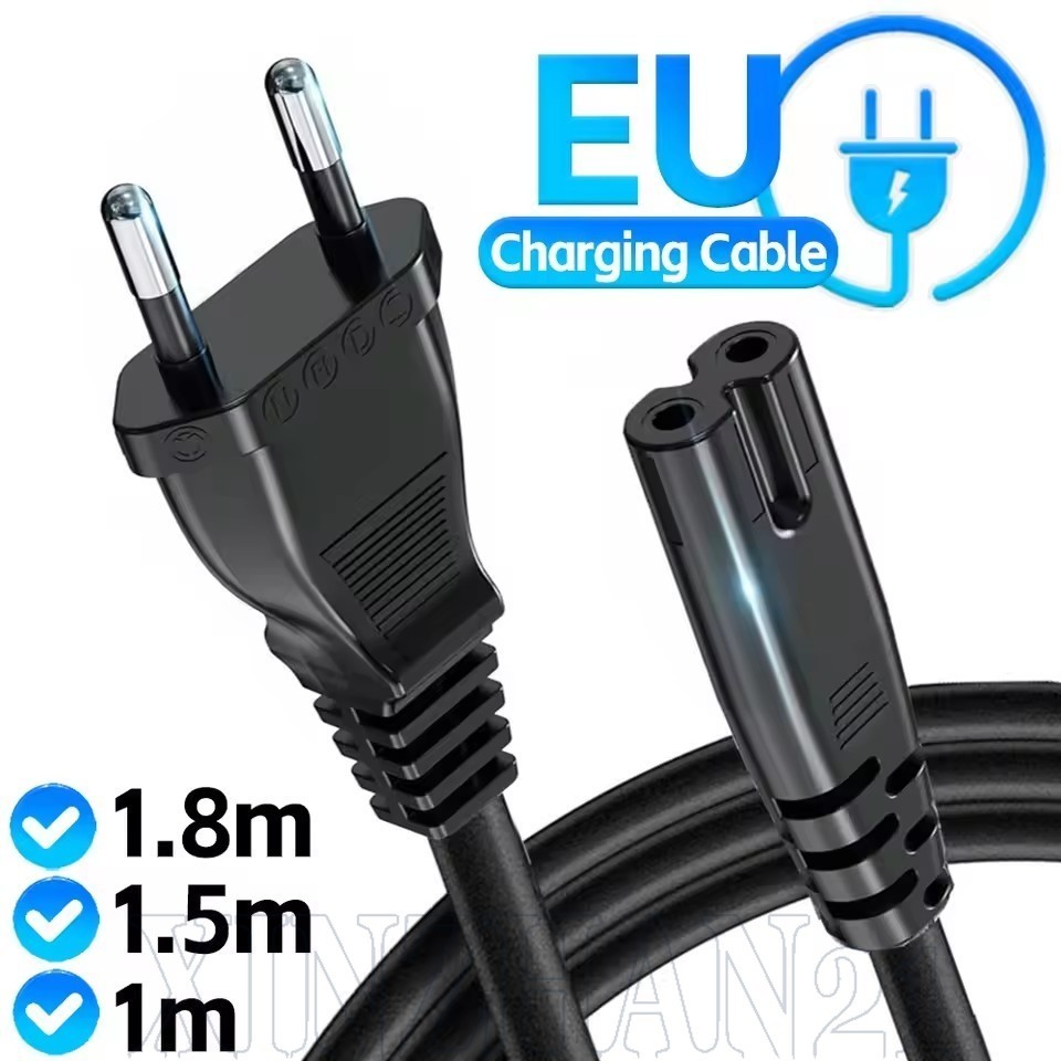 2 Pin To C7 สายไฟ - ปลั๊ก EU 2-Prong สาย AC ปลั๊กสายไฟ - สําหรับคอมพิวเตอร์ แล็ปท็อป ทีวี - C7 รูป 8