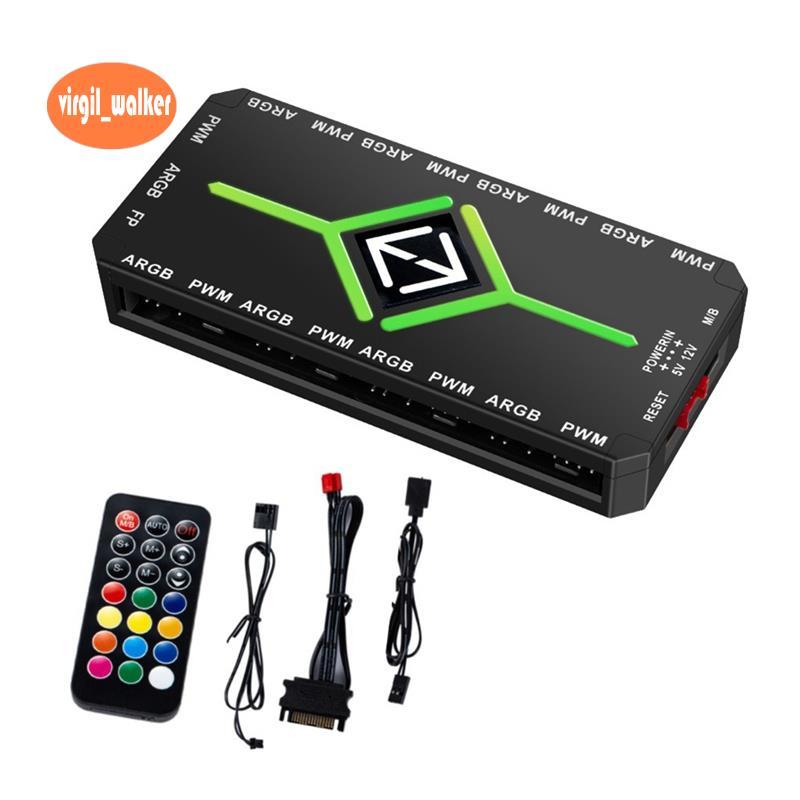 5V 3 Pin ARGB Controller Cooling 4 Pin PWM พัดลม Hub PWM ARGB พัดลม Hub สําหรับ 5V แอดเดรส ARGB คอมพ