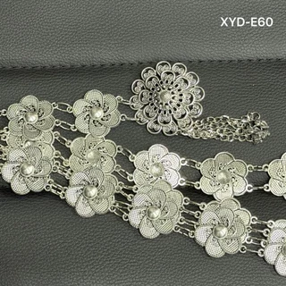 March jewelry เข็มขัดอีสาน ชุดล้านนาไท เข็มขัด เงินโบราณ เอว40นิ้ว