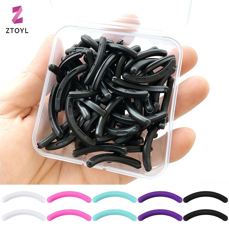 Null ขนตาสี Curler เปลี่ยนยาง 30 ชิ้น/กล่อง Bla สีขาวสีฟ้ายืดหยุ่น Eyelash Curler เปลี่ยนแถบยางอุปกรณ์เสริม null