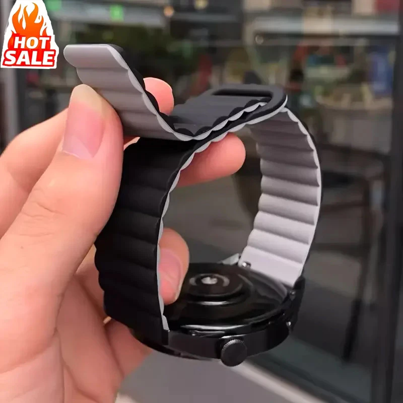 20 มม.22 มม.ห่วงแม่เหล็กซิลิโคนสําหรับ Garmin forerunner 165/55 สําหรับ Samsung Galaxy Watch 7/6/5/4 สําหรับ Redmi Watch 5 Active/5 Lite สาย