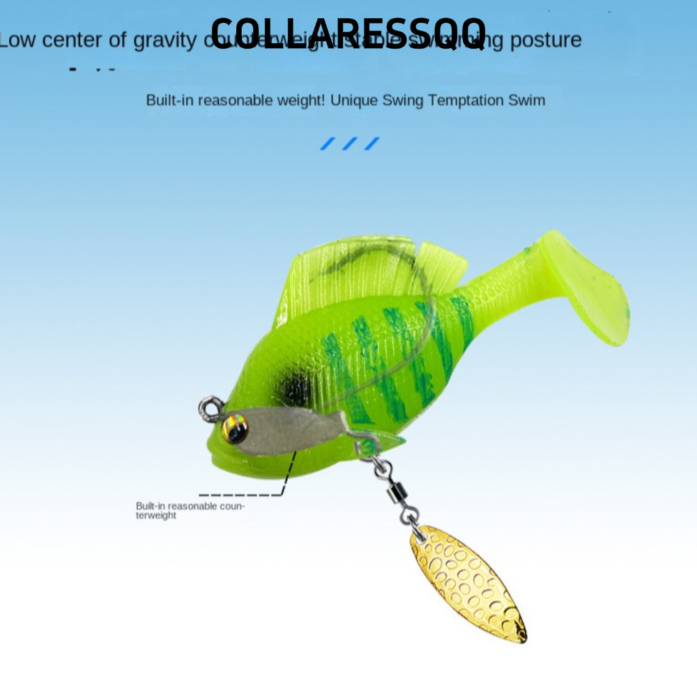 .collatressqq เหยื่อเบสนุ่มพร้อมตะขอตะกั่ว สไตล์ Swimbait Dark Sleeper เหมาะสำหรับ Pike Trout