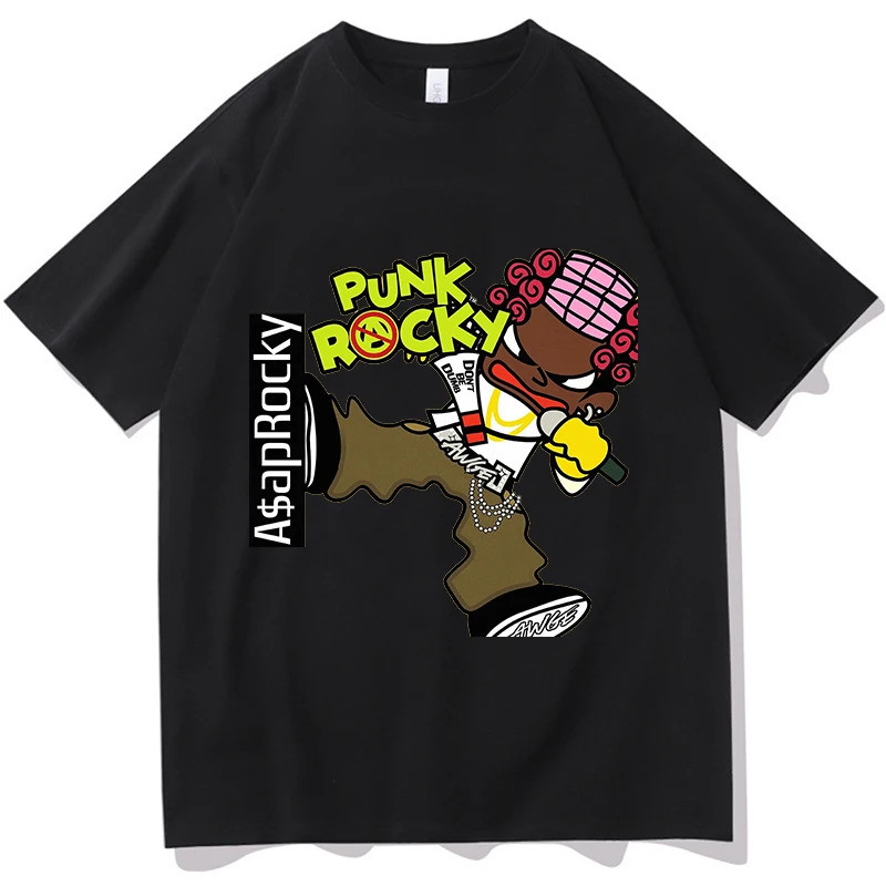 เสื้อยืดคอตตอน 100% ลายกราฟิกภาพเหมือนของแร็คกี้ ASAP รุ่น 2026 คอกลม แขนสั้น สไตล์ฮิปฮอป Y2k สำหรับ