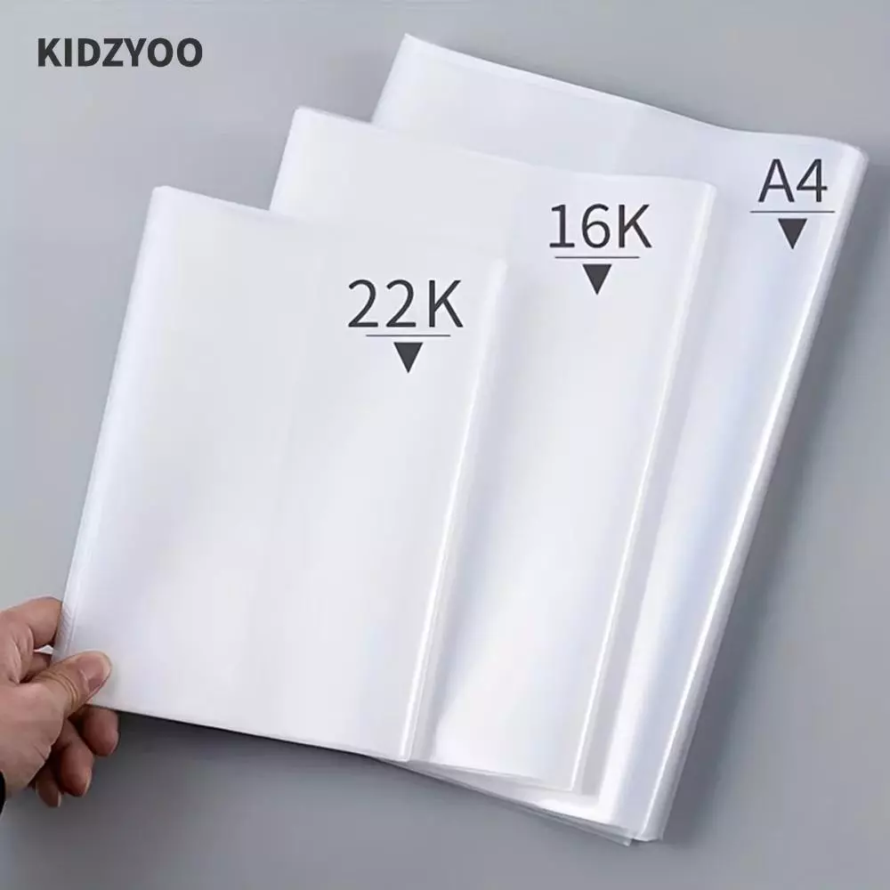KIDZYOO 10 ชิ้นโปร่งใสปกหนังสือ,กันน้ํา A4/16K/A5 พลาสติกปกหนังสือ,ปิดแบบมีกาวในตัวทนต่อการสึกหรอหนังสือ PVC ฝาครอบป้องกัน