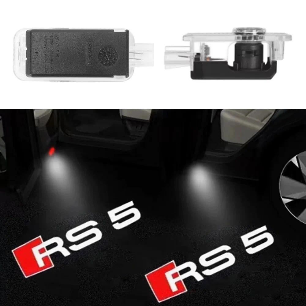 Badge RS5 สําหรับ AUDI ประตู RS5 ยินดีต้อนรับ AUDI Ghost Shadow Light 2pcs ประตู Courtesy โคมไฟสําหร