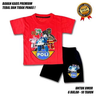 【จัดส่งไทย】ชุดเซ็ต 2ชิ้น BOBROBOCAR POLI BOYS AND GIRLS SUITS BLACK PANTS PREMIUM MATERIAL / BOYS SUITS AGED 0-10 ปี / B