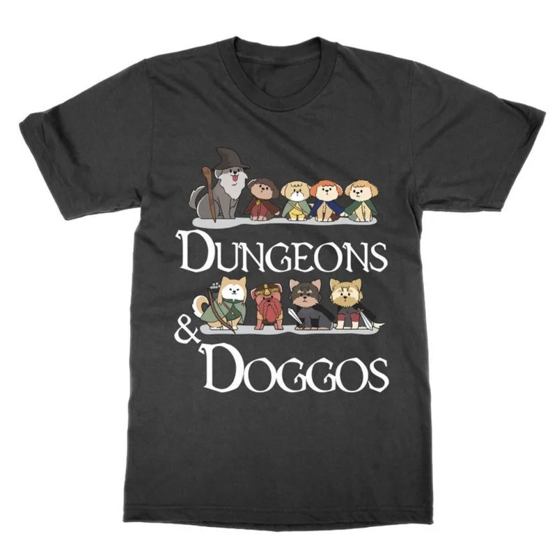 เสื้อยืด Dungeons and Cats Dungeons & Doggos เสื้อยืด Dungeons and Dragons Rpg Dm Gm Dogs น่ารักสำหร