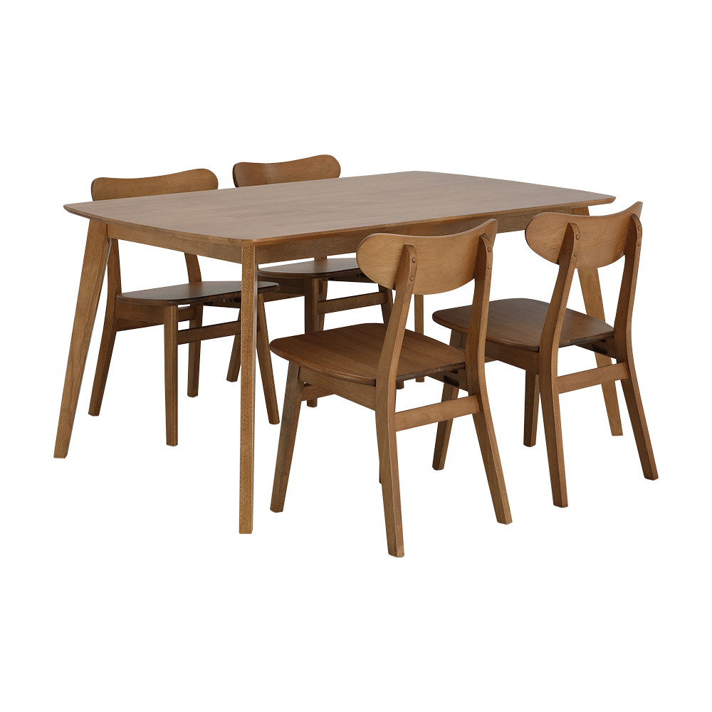 INDEX LIVING MALL ชุดโต๊ะอาหาร 4 ที่นั่ง รุ่นดาชิ - สีไลท์ ทีค