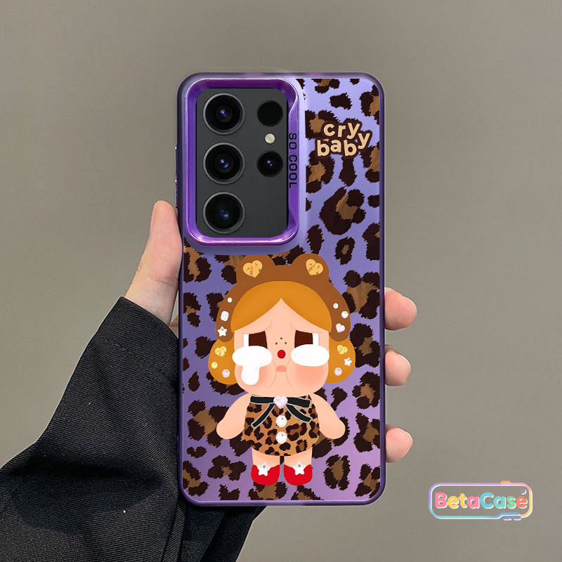 เคสโทรศัพท์ลายเสือดาวน่ารักแบบสาวทำปากจู๋สำหรับ Samsung A56 A05 A04S A55 A25 A14 A13 A15 A16 A24 A26 A36 A53 A54 F05