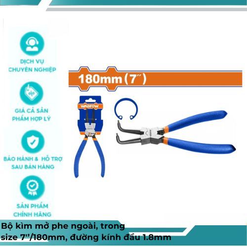 ชุดคีมด้านในและด้านนอก ขนาด 7/180 มม. เส้นผ่านศูนย์กลางหัว 1.8 มม. - WPL9C73 - WPL9C71 - WPL9C74 - W