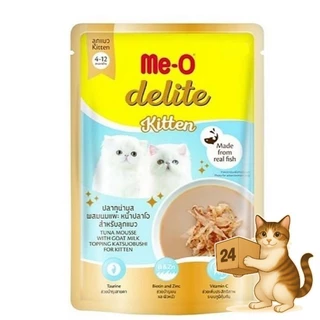 (ครึ่งลัง24ซอง) Me-O Delite อาหารแมวเปียก 70g ทูน่า แซลมอน ไก่ กลิ่นหอมเย้ายวน แมวเลียเกลี้ยงซอง อร่อยจนต้องขอเพิ่ม