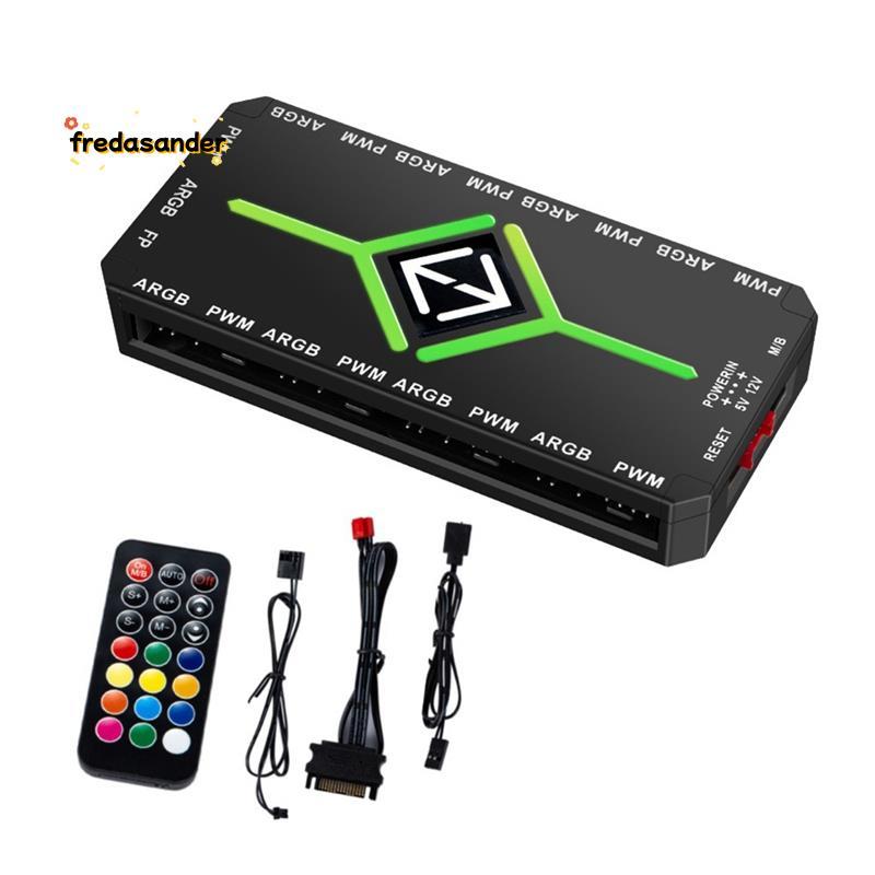5V 3 Pin ARGB Controller Cooling 4 Pin PWM พัดลม Hub PWM ARGB พัดลม Hub สําหรับ 5V แอดเดรส ARGB คอมพ
