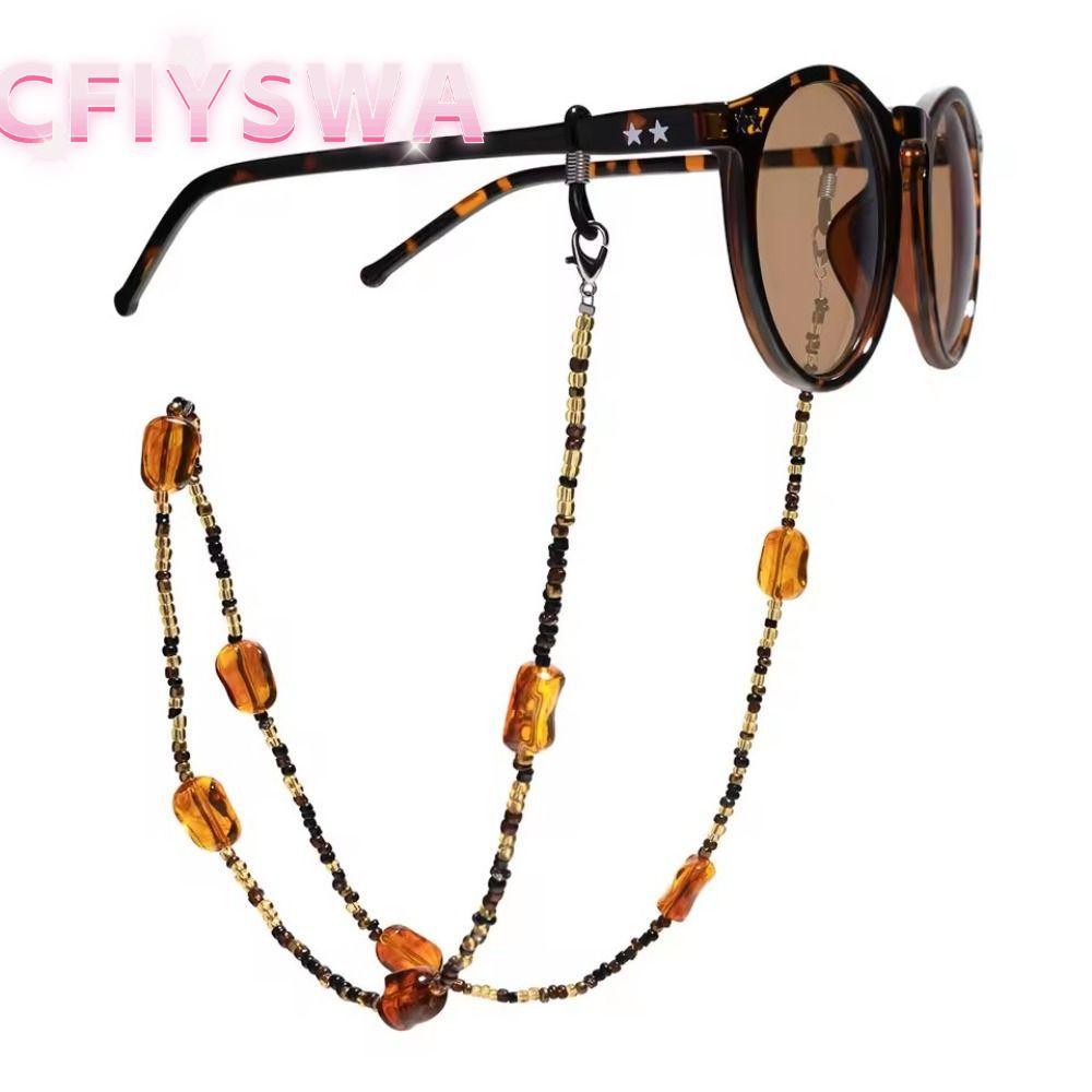 CFIYSWA แว่นตาแว่นตากันแดดโซ่, Anti-Lost Anti-Slip Anti Falling Amber แว่นตา Chain, แว่นตา Retainer 