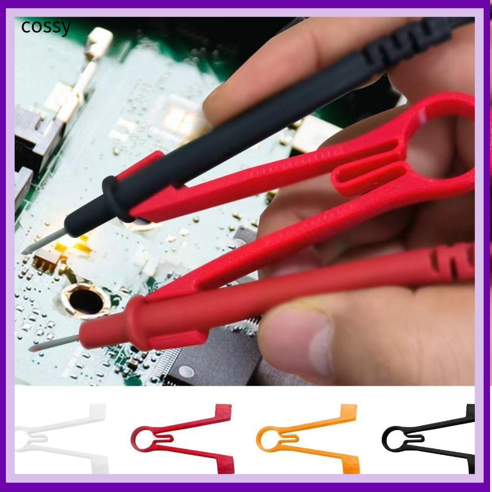 COSSY Multimeter Probe Holder, เครื่องวัดสอบเทียบมือเดียว Probes คลิปหนีบ, ยูทิลิตี้ปรับตามหลักสรีระศาสตร์ One-Handed Multimeter Aid การทดสอบไฟฟ้า