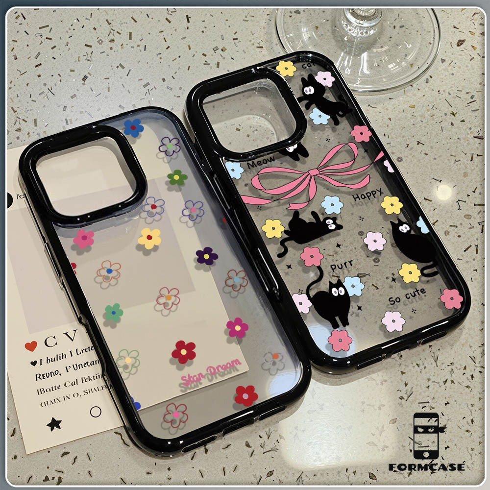 แอปเปิ้ลโทรศัพท์ แมวดำน่ารัก สำหรับ iPhone เคสไอโฟน 17 16 15 PRO MAX X XS MAX 14 13 12 11 XR 7/8PLUS จัดส่งจากประเทศไทย