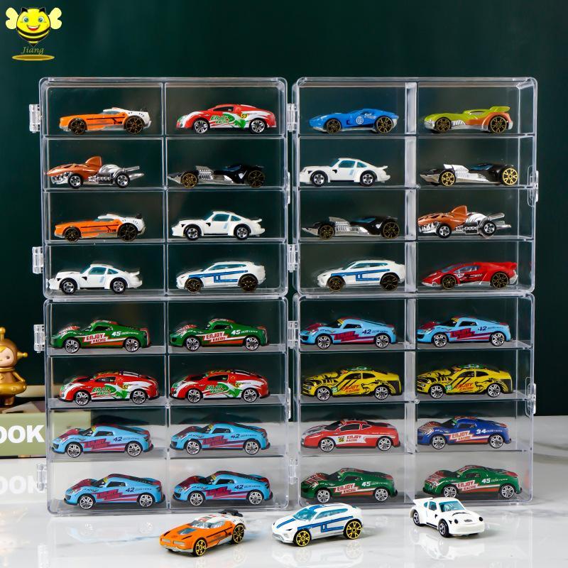 [เจียง] 1:64 Scale Car Model Storage Box 8 Slot Clear Display Shelf Toy Car Dust Storage Container F
